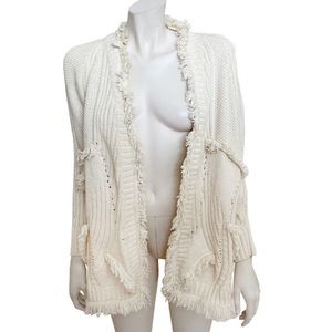 Rosie Neira Ivory Open Cardigan‎ Sweater